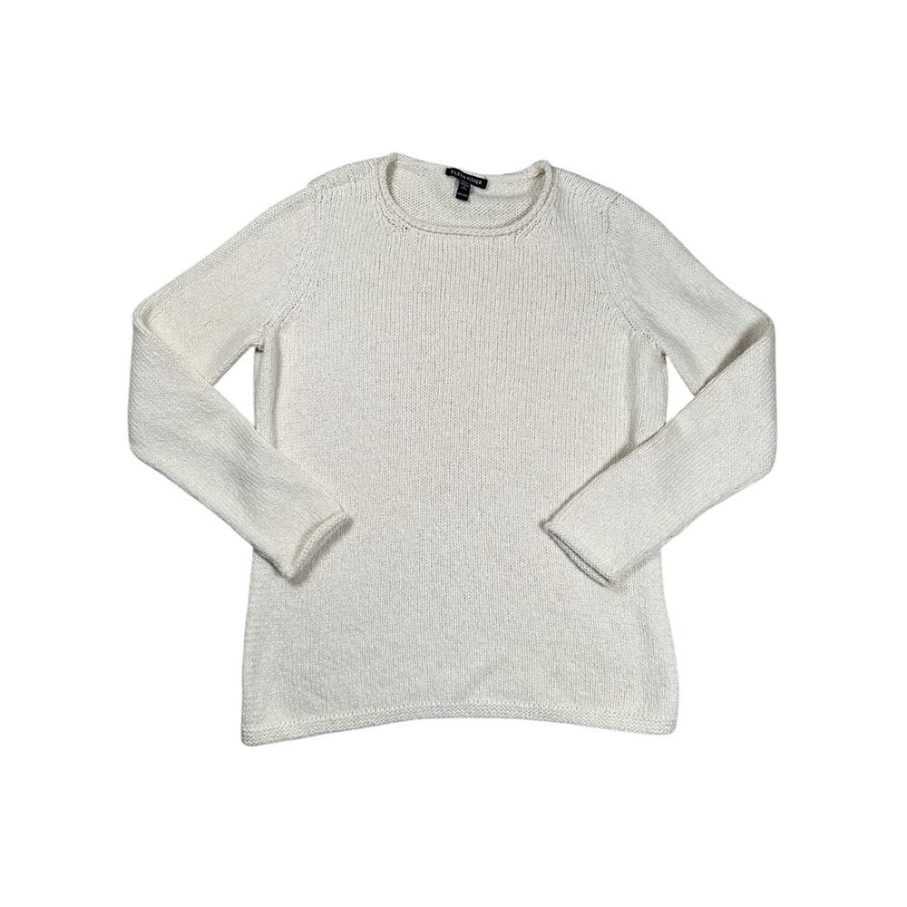 Eileen Fisher Sweater XXS Alpaca Blend Cream Ballet Neck Quiet Luxury Pullover